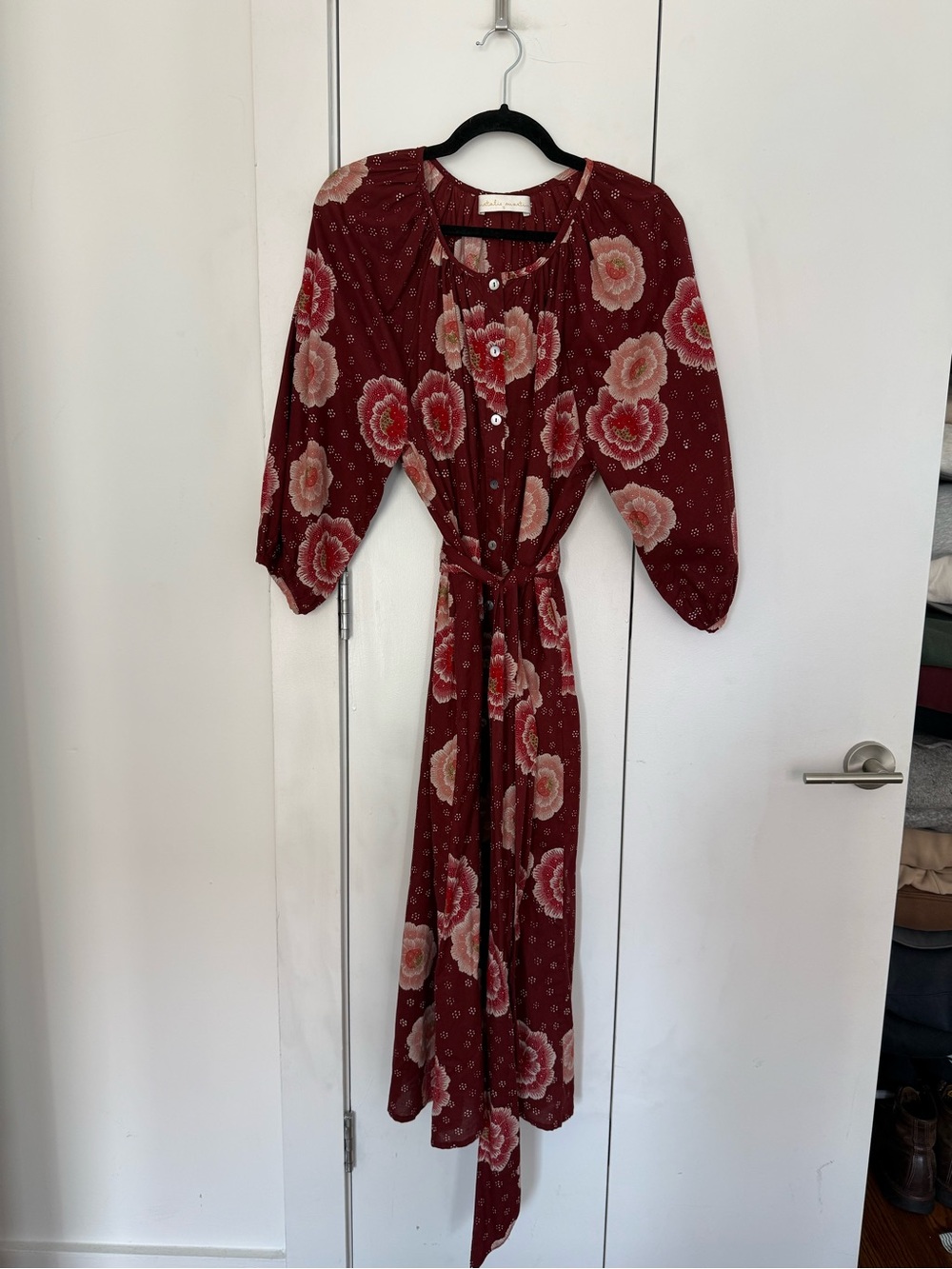 *Authentic* Natalie Martin Alex Floral Belted Button-Up Midi Dress
